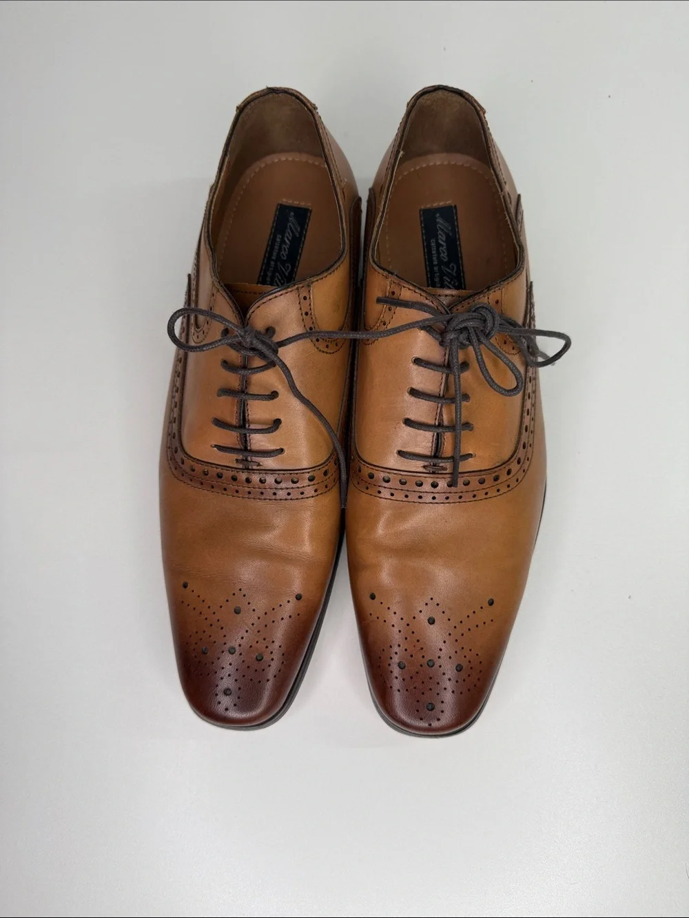 Marco Vittorio brown leather oxford dress shoes size men’s 9 business Italian
